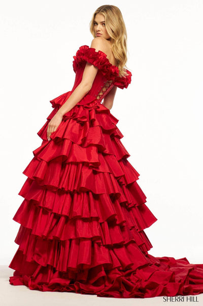 Sherri Hill 56039 - Taffeta Ruffle Ballgown Special Occasion Dress