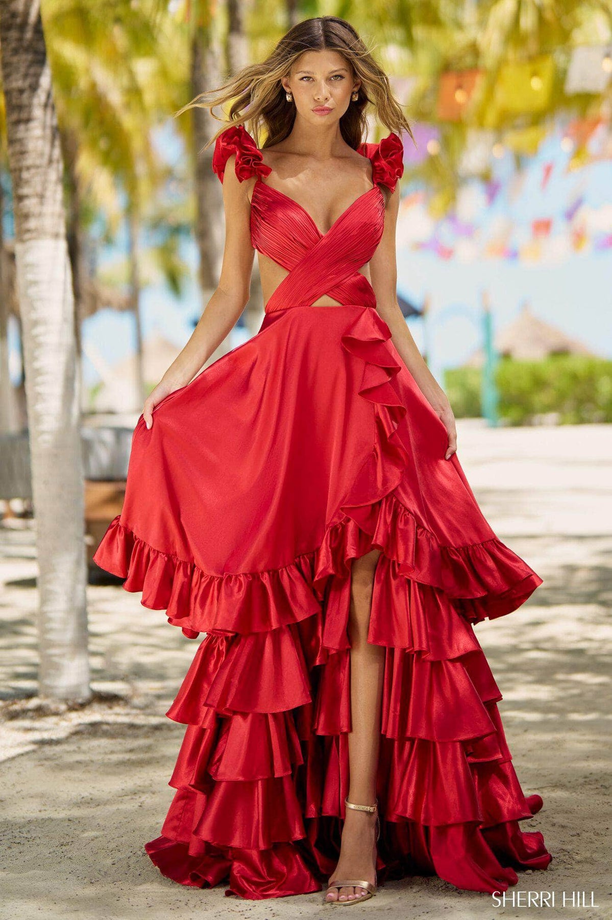 Sherri Hill 56057 - Cross Cutout A-line Gown Sherri Hill 56057 - Cross Cutout A-line Gown