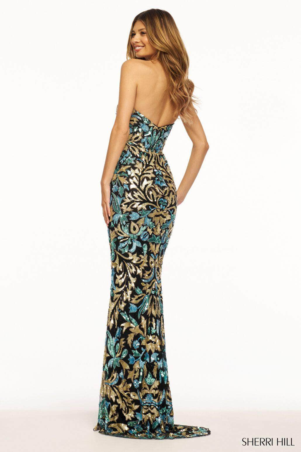 Sherri Hill 56080 - Deep V-Neck Fitted Prom Gown Special Occasion Dress