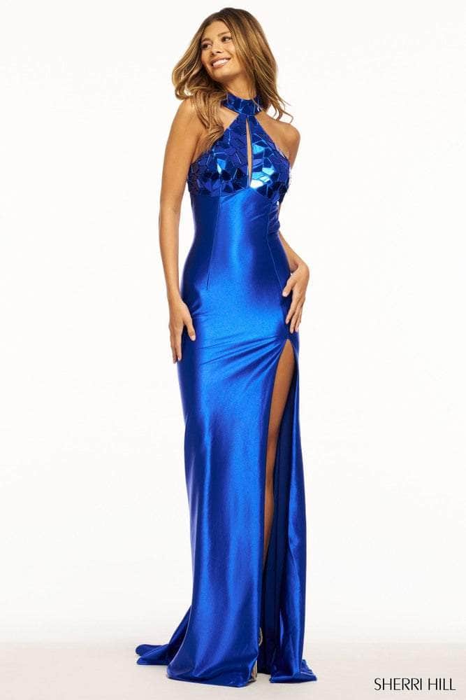 Sherri Hill 56093 - High Neck Cut Glass Embellished Gown Special Occasion Dress