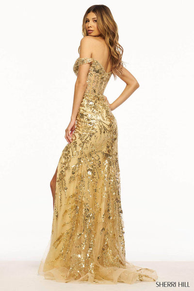 Sherri Hill 56101 - Off Shoulder V-Back Evening Gown Special Occasion Dress