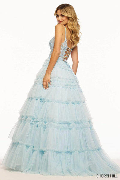 Sherri Hill 56102 - Plunging Ruffle Ballgown Special Occasion Dress
