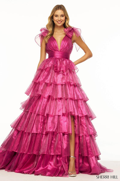 Sherri Hill 56127 - Plunging V-neck A-Line Prom Dress Special Occasion Dress