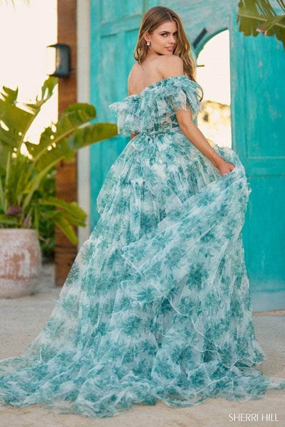 Sherri Hill 56128 - Printed Off-Shoulder Ballgown Special Occasion Dress