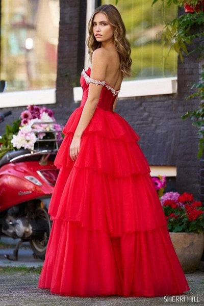 Sherri Hill 56147 - Tiered Basque Prom Gown Special Occasion Dress