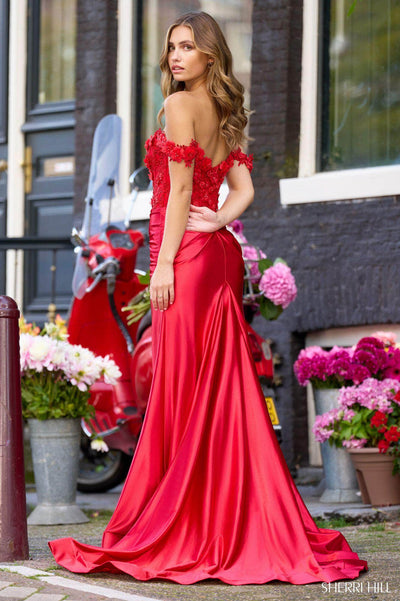 Sherri Hill 56176 - Applique Off Shoulder Gown Special Occasion Dress