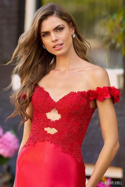 Sherri Hill 56200 - Satin Off-Shoulder Prom Dress Special Occasion Dress