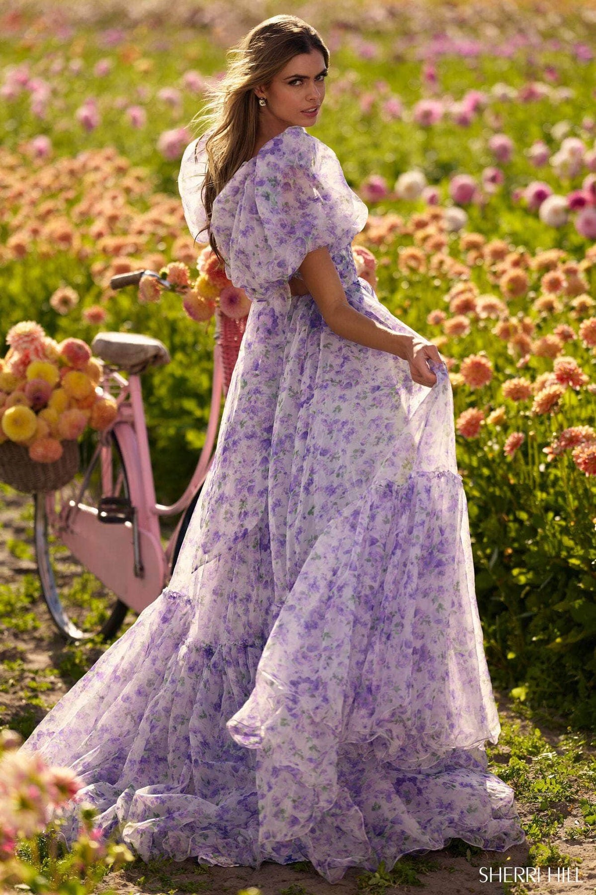 sherri hill purple floral dress Sherri Hill Dress 55589