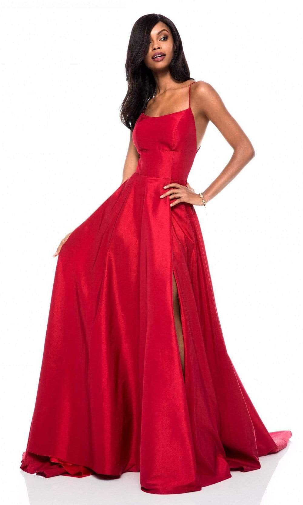 Sherri Hill - Scoop Taffeta Long A Line Dress 52022 - 1 pc Blush In Size 4 Available CCSALE 4 / Blush