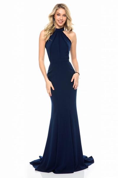 Sherri Hill - High Halter Mermaid Evening Dress 51682 in Blue