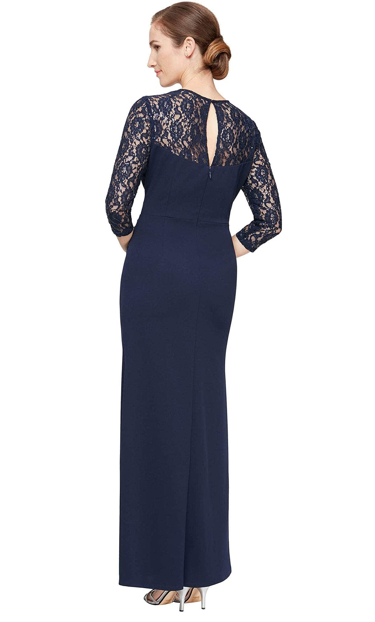 SLNY 9137210 - Square Neck Lace Formal Dress Mother of the Bride Dresses