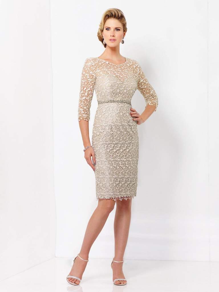 Social Occasions by Mon Cheri - Knee Length Dress 115866SL - 1 pc Cappuccino in Size 6 Available CCSALE 6 / Cappuccino