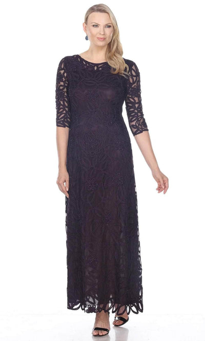 Soulmates 1616 - Quarter Sleeve Bateau Neck Formal Dress Evening Dresses Navy 