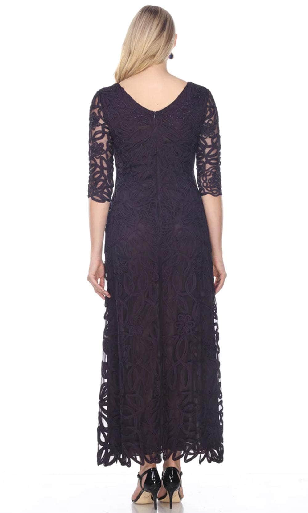 Soulmates 1616 - Quarter Sleeve Bateau Neck Formal Dress Evening Dresses Navy 