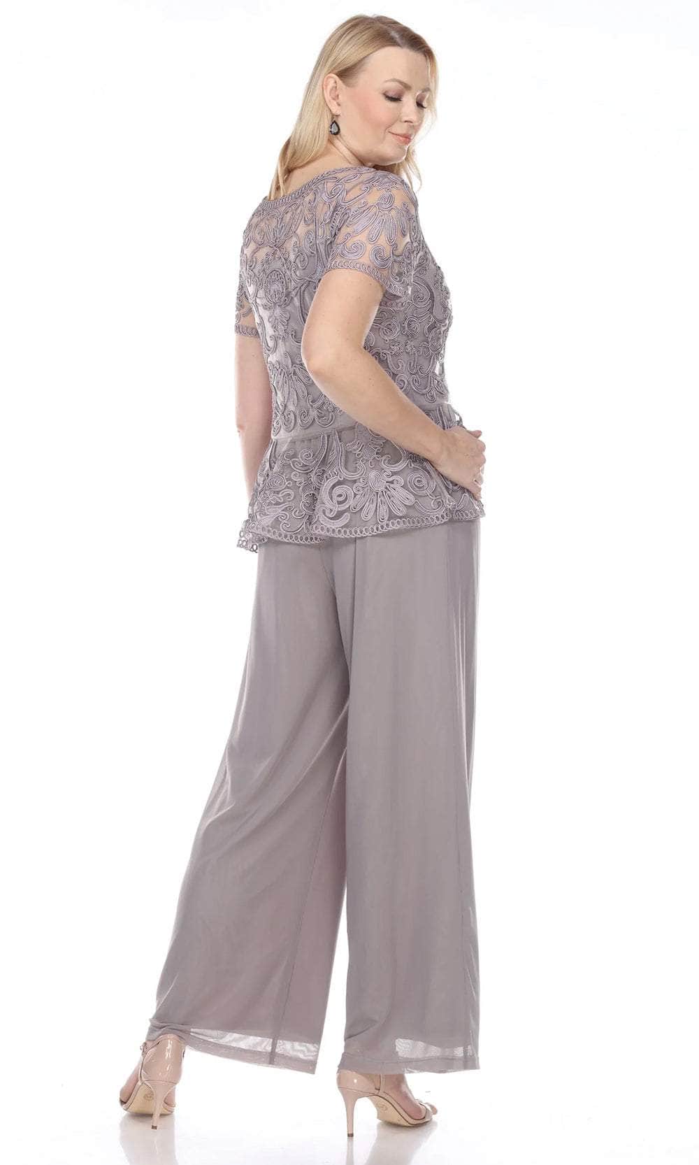 Soulmates 1902 - Peplum Short Sleeve Top W/ Special Occasion Pants Set Evening Dresses