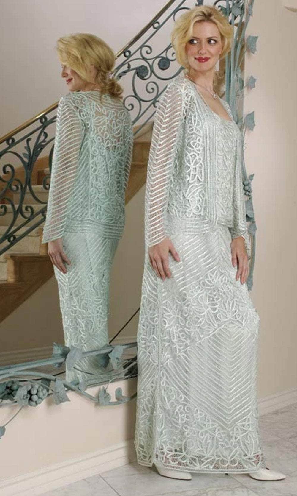 Soulmates C1028 - Hand Crochet Three Piece Skirt Set Mother of the Bride Dresses Mint / S