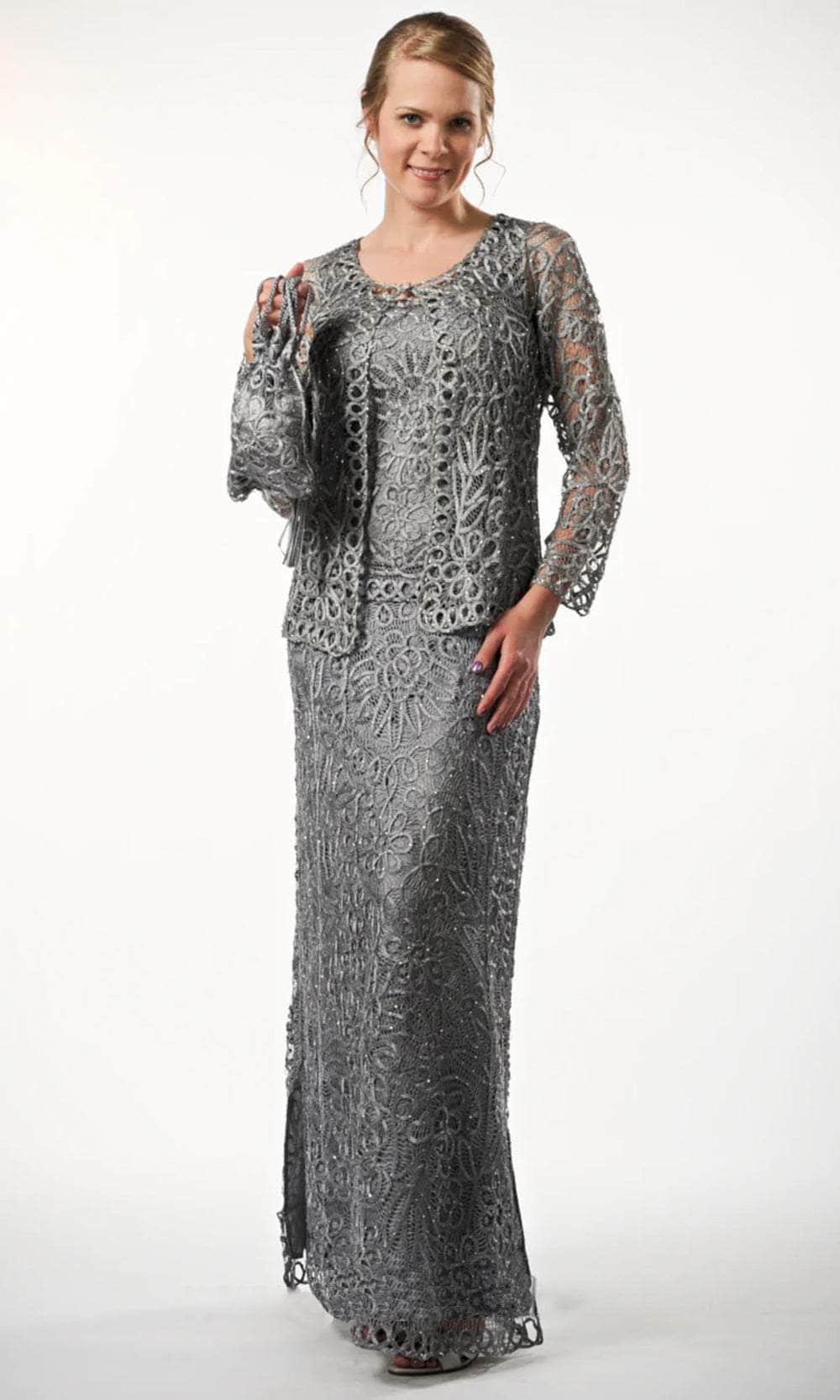 Soulmates C12551 - Signature Crochet Three Pieces Evening Gown Evening Dresses Pewter / M