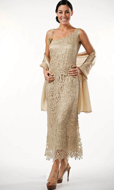Soulmates C701 - Dress With Scarf Mother of the Bride Dresses Champagne / S