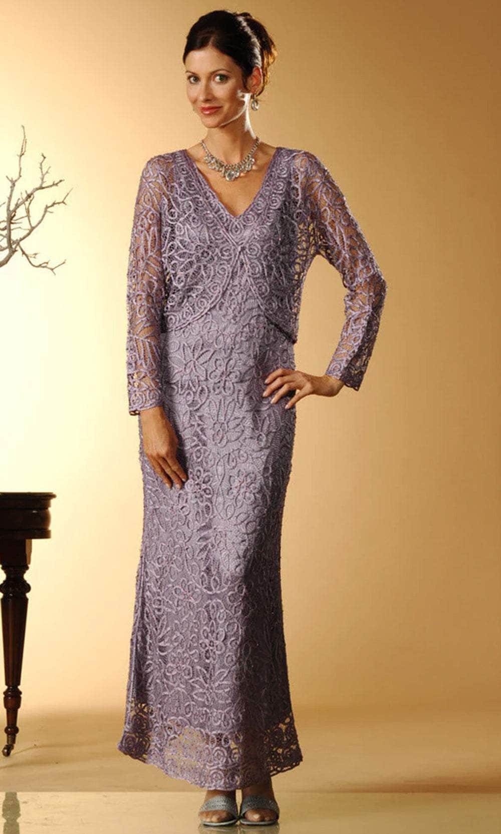 Soulmates C702 - Two Piece Illusion Lace Mother Of The Bride Dress Mother of the Bride Dresses Lavender / S