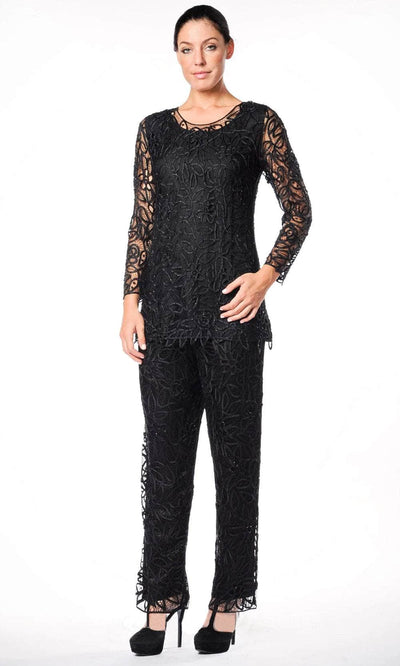 Soulmates C80783 - Unique Beaded Handmade Tunic With Pants Mother of the Bride Dresses Black / S