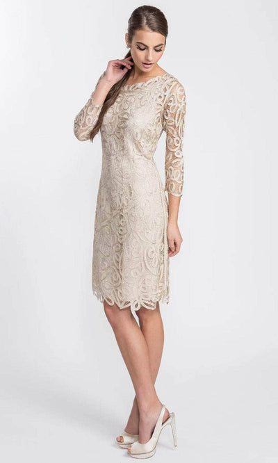 Soulmates D1322 - Hand Crochet Classic Short Dress Holiday Dresses Champagne / S