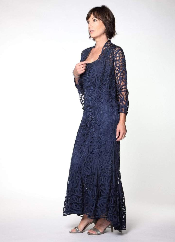 Soulmates - D9120 Crochet High-low Dress with Jacket