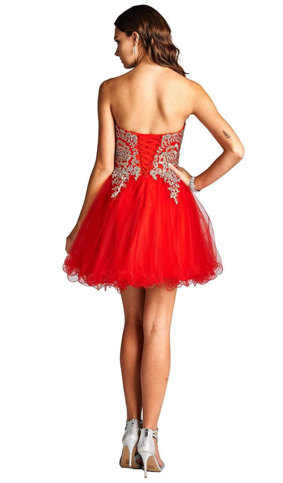 Strapless Embroidered A-line Homecoming Dress Homecoming Dresses