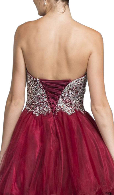 Strapless Glittering A-line Homecoming Dress Dress