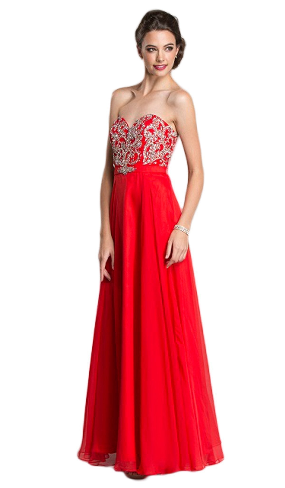 Strapless Sweetheart Evening Dress Dress XXS / Red