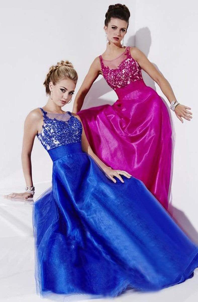 Studio 17 - 12496 Sleeveless Empire Lace and Chiffon Long Gown Special Occasion Dress
