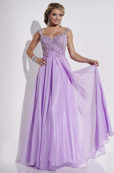 Studio 17 - 12551 Beaded Sweetheart A-line Dress Special Occasion Dress 0 / Violet