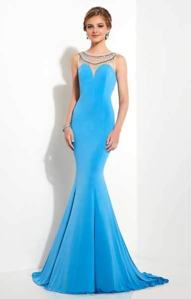 Studio 17 - 12618SC Sleeveless Scoop Back Trumpet Gown