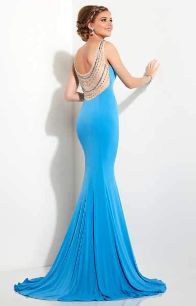 Studio 17 - 12618SC Sleeveless Scoop Back Trumpet Gown