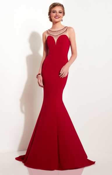 Studio 17 - 12618SC Sleeveless Scoop Back Trumpet Gown