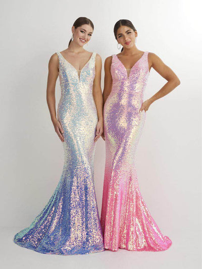 Studio 17 Prom 12885 - V-Neck Ombre Sequin Prom Gown Special Occasion Dress