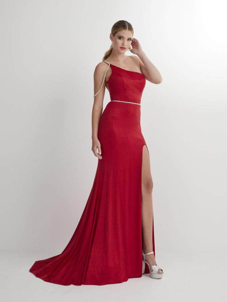 Studio 17 Prom 12887 - Asymmetric Neck Jersey Prom Gown Special Occasion Dress
