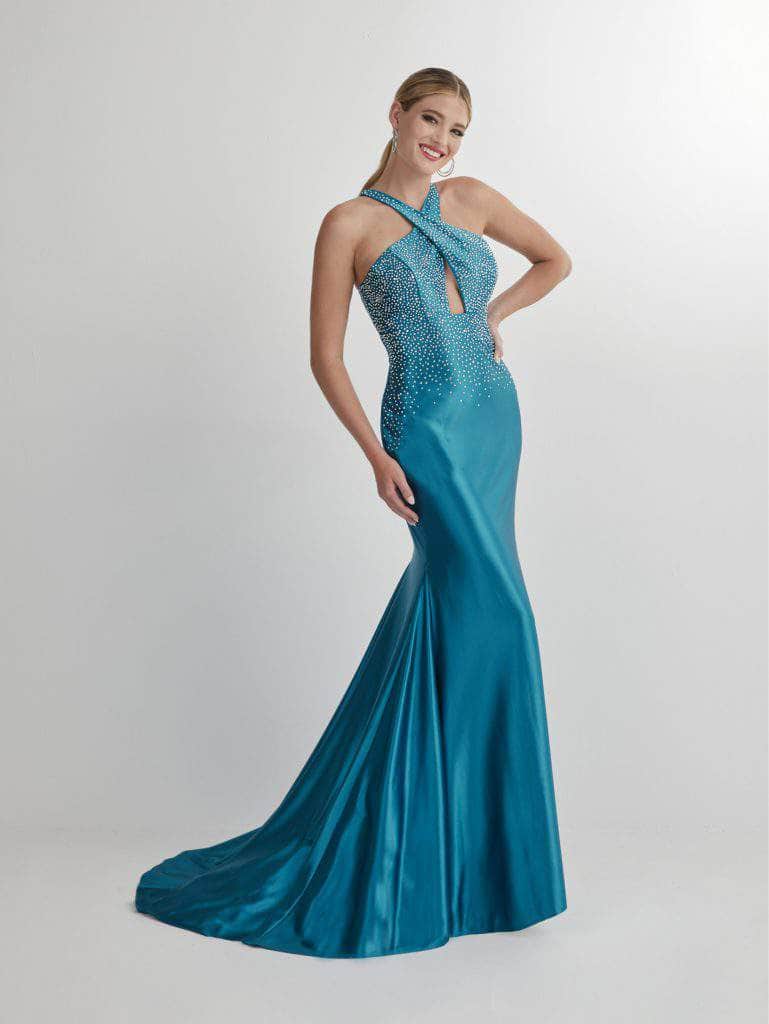 Studio 17 Prom 12894 - Beaded Halter Cutout Prom Gown Special Occasion Dress