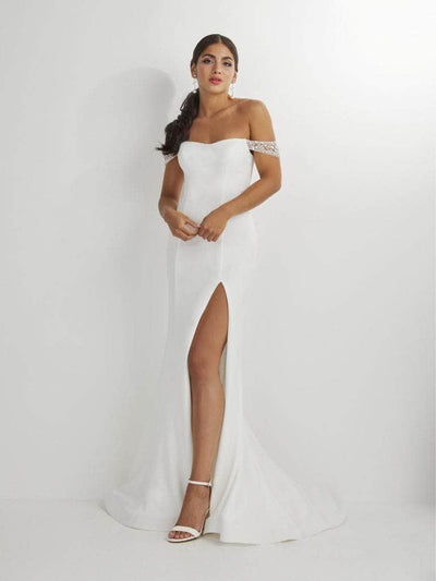 Studio 17 Prom 12907 - Off-Shoulder Corset back Evening Dress Evening Dresses 0 / Ivory
