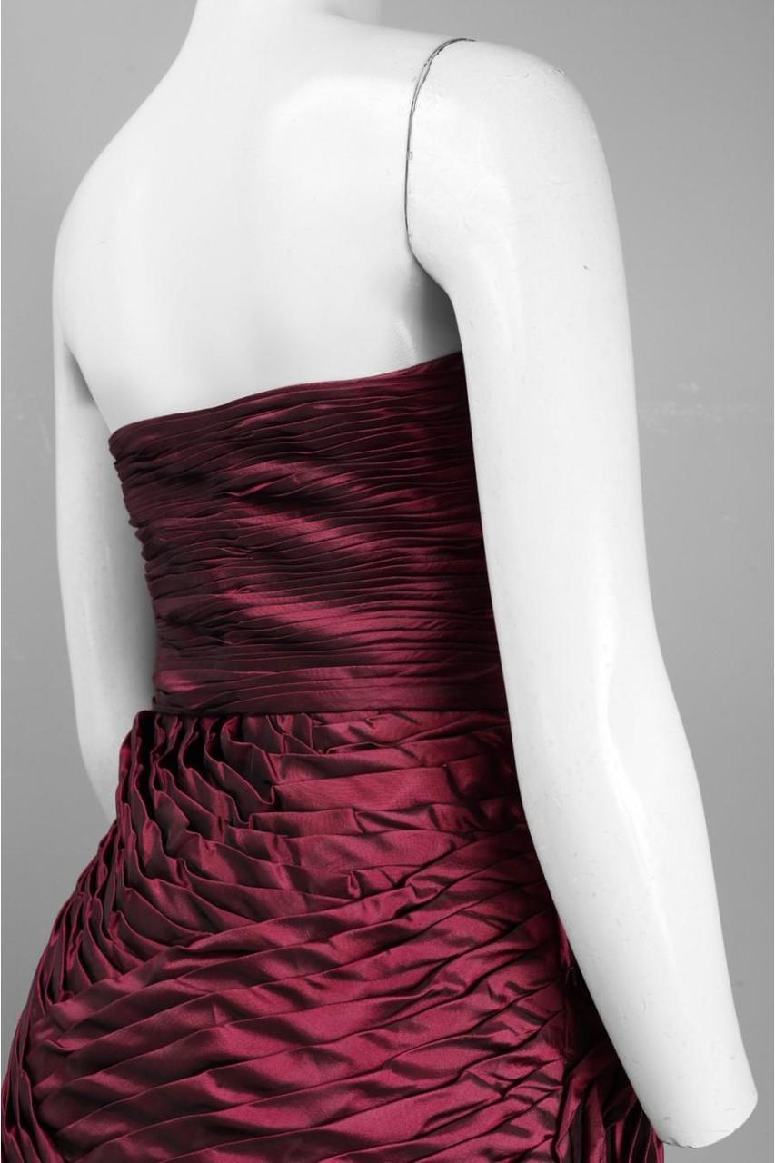 Sue Wong C3333 Ruched Rosette Straight Across Neck Dress - 1 pc Plum In Size 6 Available CCSALE 6 / Plum