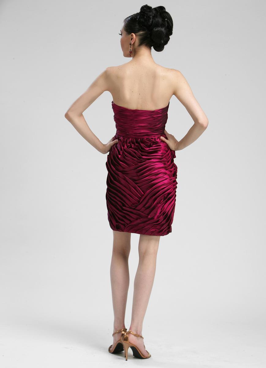 Sue Wong C3333 Ruched Rosette Straight Across Neck Dress - 1 pc Plum In Size 6 Available CCSALE 6 / Plum