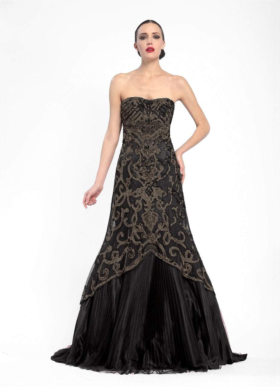 Sue Wong - Sweetheart Flutter Trumpet Gown N5360 In Black