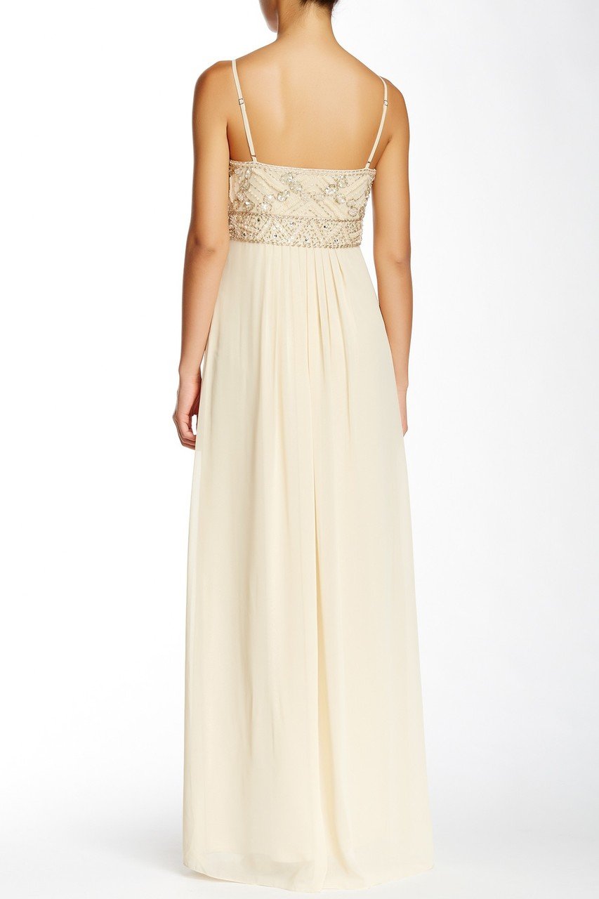 Sue Wong N5100 - Long A-Line Dress - Sequins, Beads, Beaded Waistband, Chiffon, Mesh, Slim Straps, Mid-Open Back, Full-Length ADASA Sue Wong N5100 - Long A-Line Dress - Sequins, Beads, Beaded Waistband, Chiffon, Mesh, Slim Straps, Mid-Open Back, Full-Length ADASA