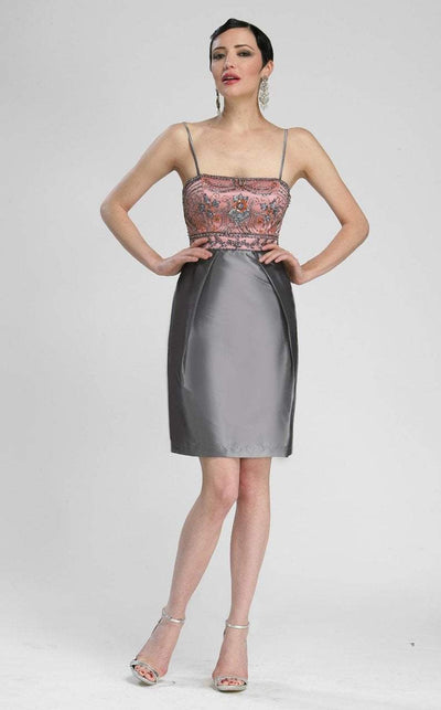 Sue Wong Sleeveless Embellished Bodice Empire Taffeta Dress N3434 - 1 pc Charcoal In Size 6 Available CCSALE 6 / Charcoal
