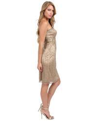 Sue Wong - Short Strapless Dress in Beige Cocktail Dress
