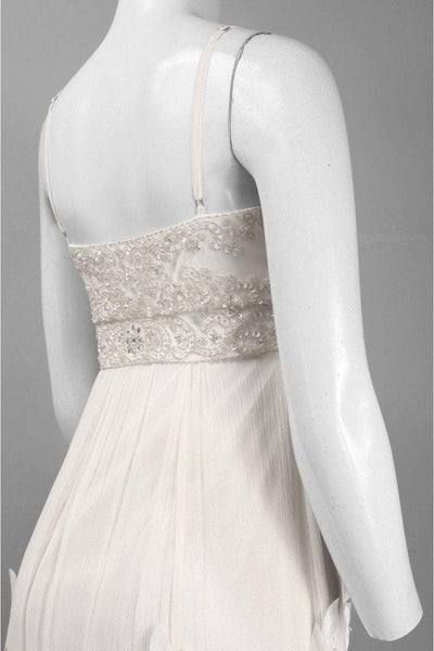 Sue Wong - N1452 Spaghetti Straps Embellished Empire Gown in White