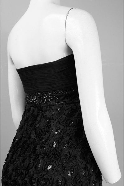 Strapless Rosette Empire Sheath Dress N3204 In Black