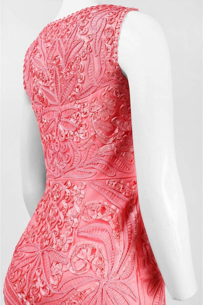 Sue Wong - Bateau Ribbon Mesh Dress N5140 in Pink