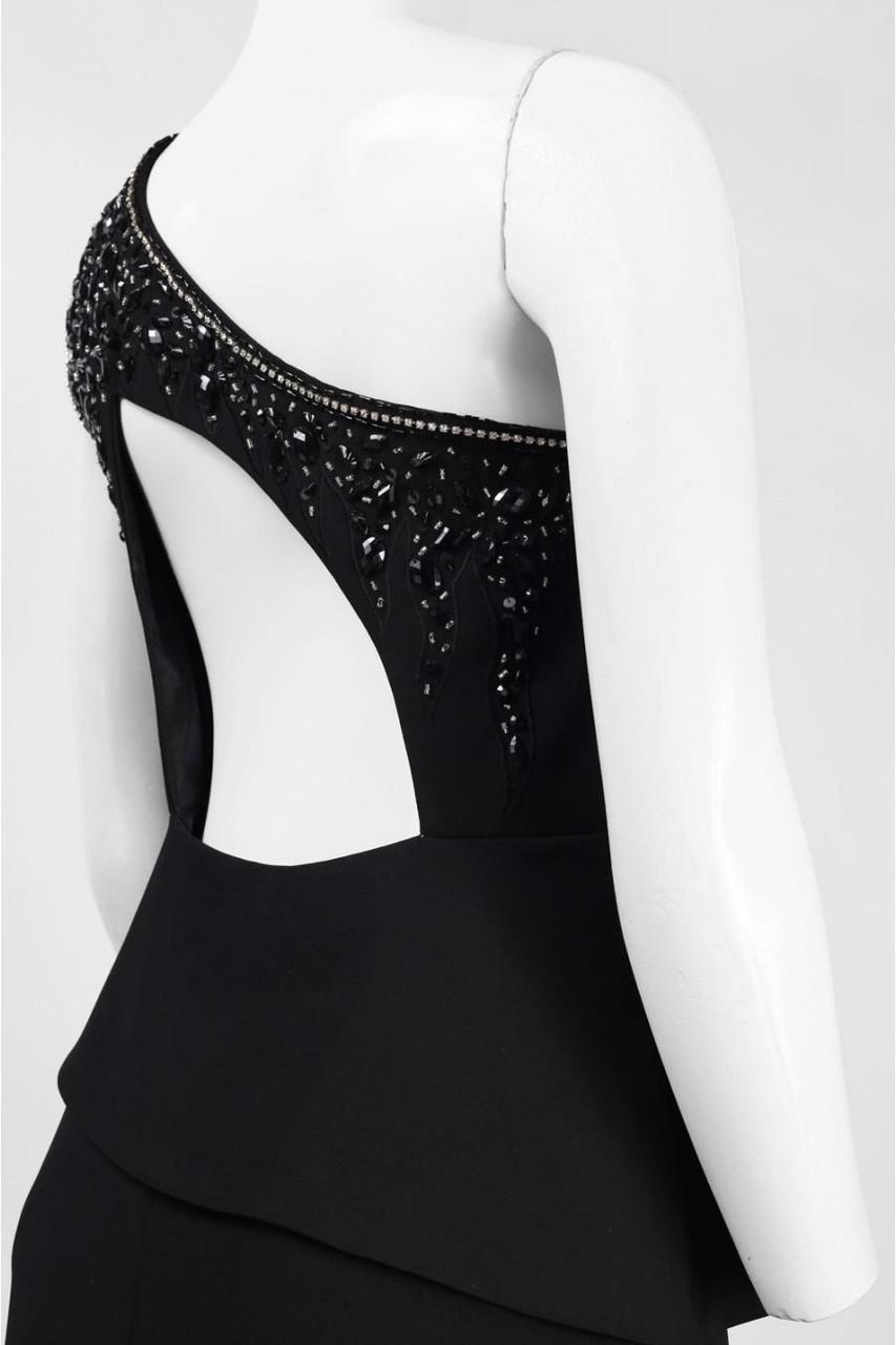 Sue Wong - Asymmetric A-Line Dress N5247 in Black