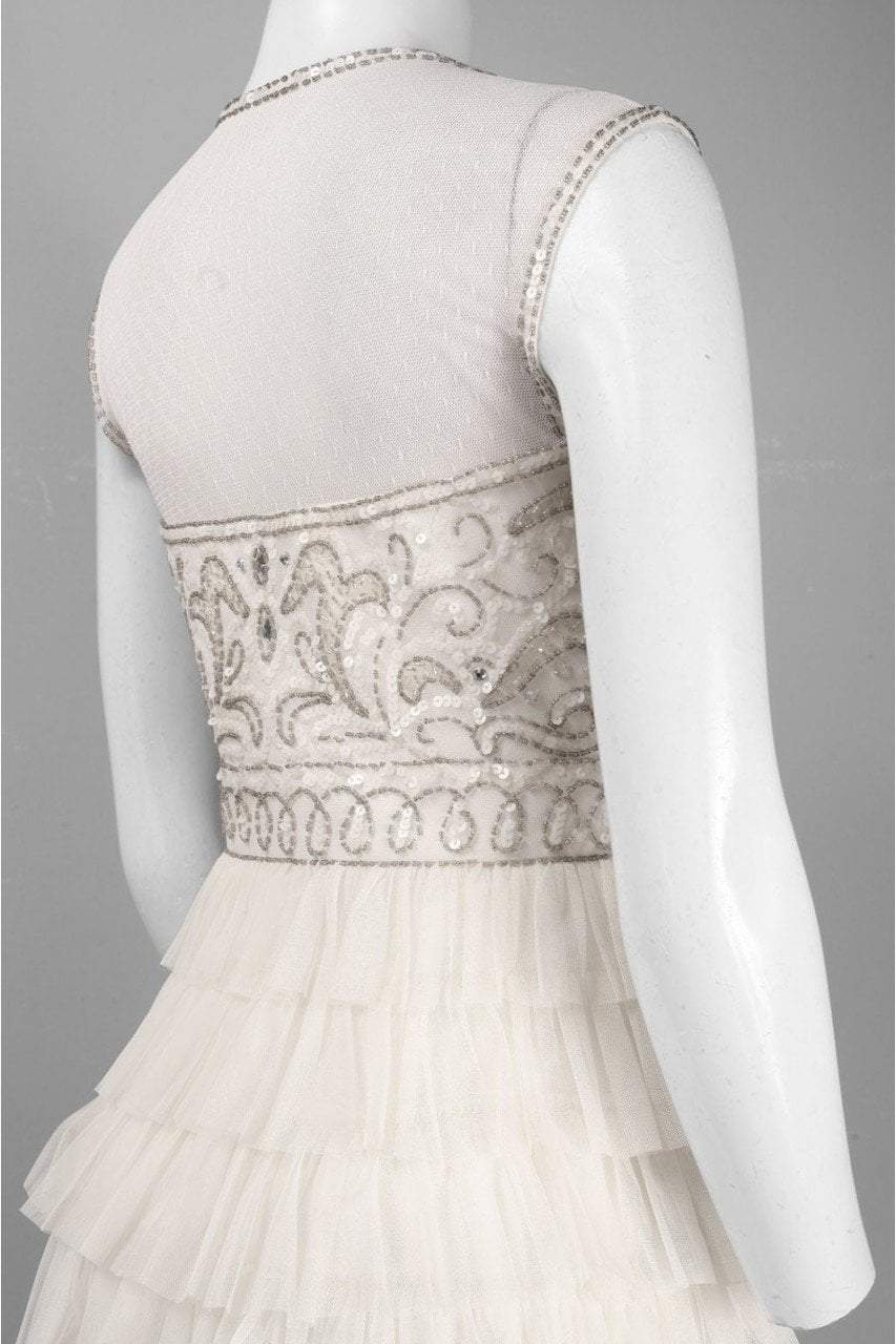 Sue Wong - Beaded Layered Ruffle Short Dress W4230S in White