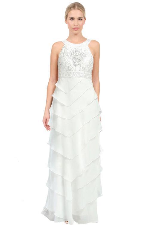 Sue Wong - W5133 Sleeveless Dress in White